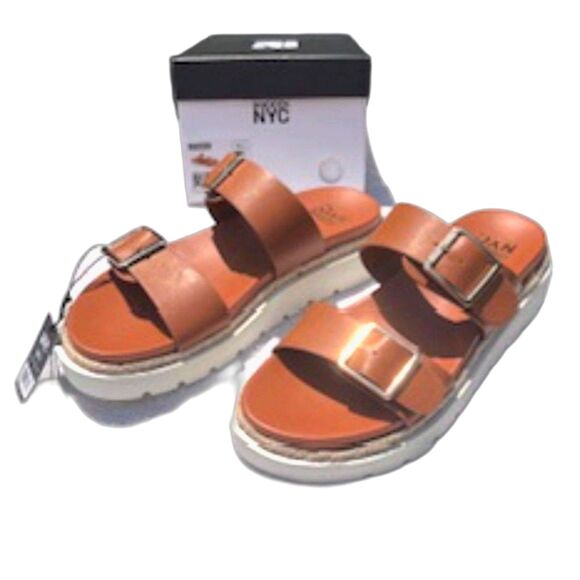 Flatform Two Strap . Size: 9 Two Strap Sandals . Madden NYC . New in Box - Picture 1 of 7